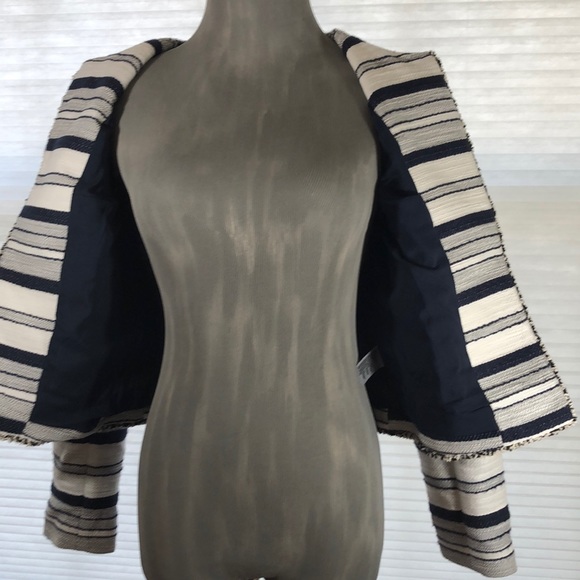 Limited Blazer Textured Striped Navy and Cream 4P - Picture 6 of 8
